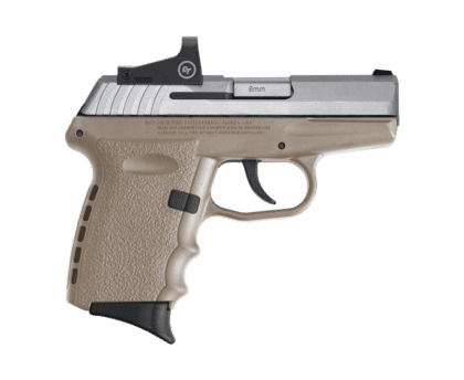 SCCY CPX-2 9MM with Crimson Trace Red Dot FDE Frame/Stainless Slide 10RD 3.1"
