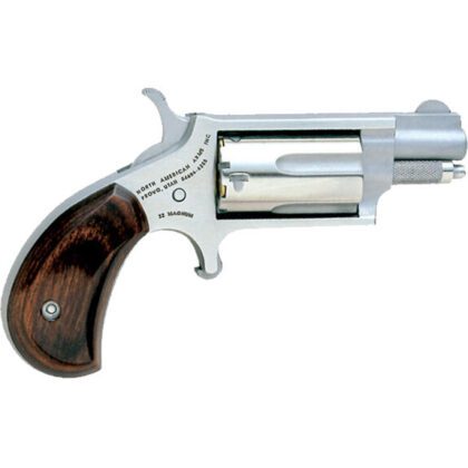 NAA Mini Revolver 22LR/22WMR 1.13" 5RD Rosewood Grips