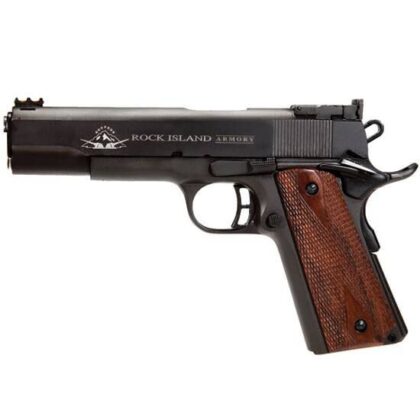 Rock Island Armory 1911 Match 45ACP 5" 8RD Wood Grips Parkerized