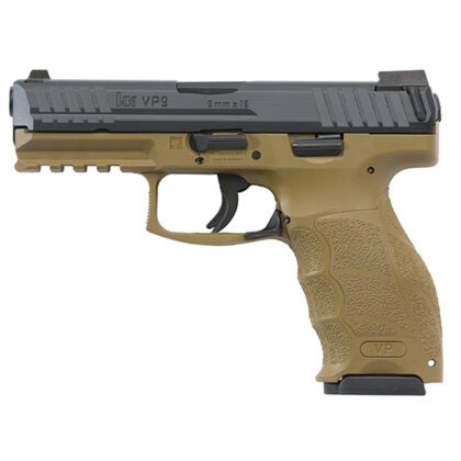 HK VP9 9MM 4" Flat Dark Earth Frame Night Sights 17RD