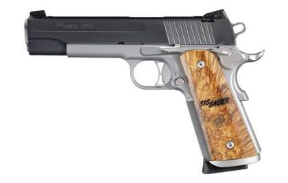 Sig Sauer 1911 STX 45ACP 5" 8RD Stainless Steel Burled Maple Wood Grip