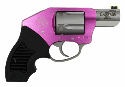 Charter Arms Pink Lady Off Duty 38SP 2" 5RD Pink/Stainless Ported Hi Viz Fiber Optic