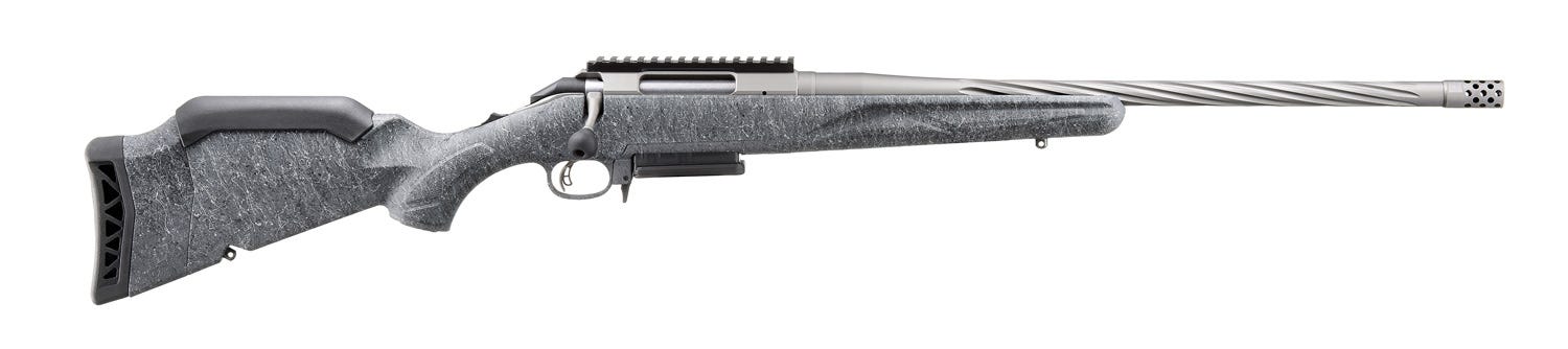 Ruger American Gen II 300 Win Mag 20″ Threaded Barrel 3RD Gray Splatter