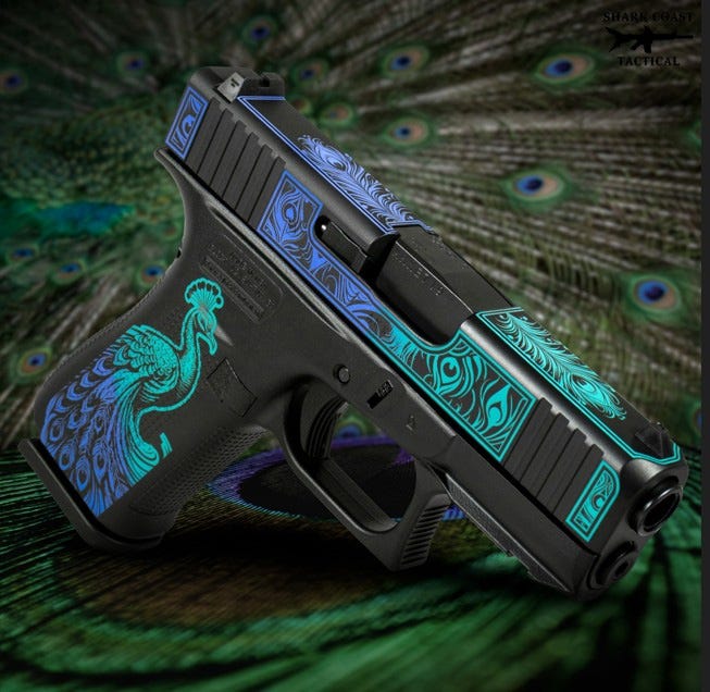 Glock 43X Peacock Blue/Purple 9MM 3.4" 10RD RMR Cut