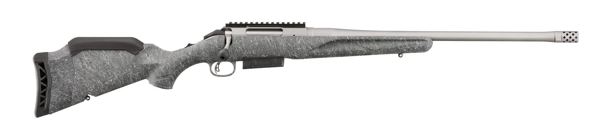 Ruger American Rifle Gen II 350 Legend 20″ Threaded Barrel 5RD Gray Splatter